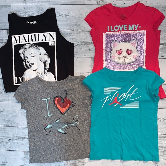 Other - 4 little girls tops- size 5. Marilyn Monroe, Nike, Epic Threadz, Falls Creek